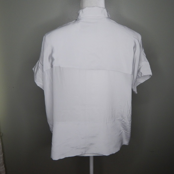 everlane women light gray silk square shirt SZ 00 - Picture 2 of 4